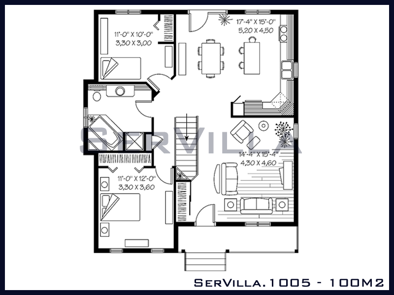 100 m2 Çelik Konstrüksiyon Villa Modeli 5