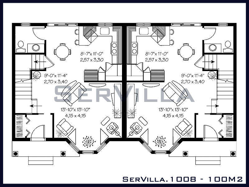 100 m2 Çelik Konstrüksiyon Villa Modeli 8
