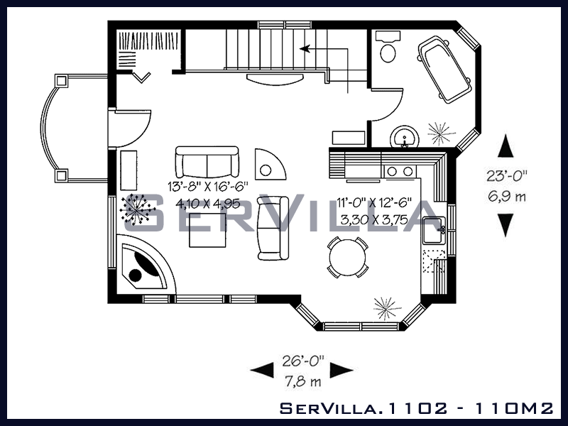 110 m2 Çelik Konstrüksiyon Villa Modeli 2