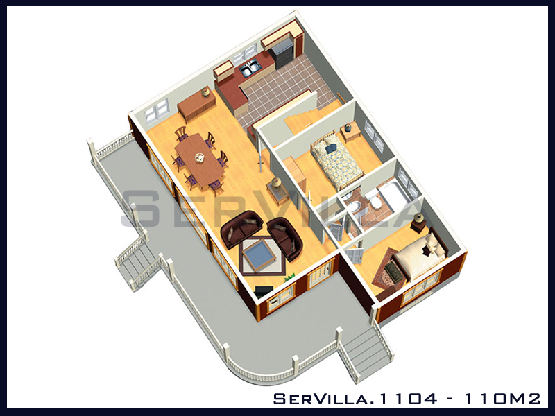 110 m2 Çelik Konstrüksiyon Villa Modeli 4