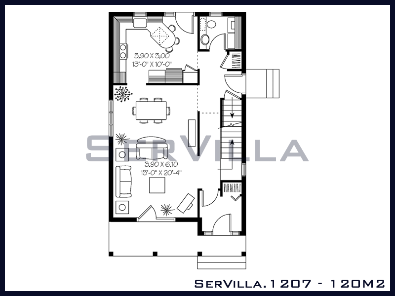 120 m2 Çelik Konstrüksiyon Villa Modeli 7