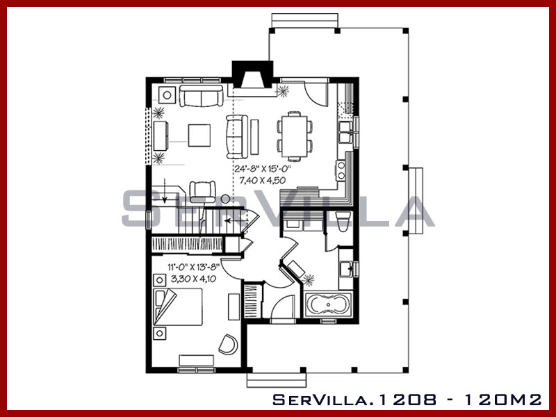120 m2 Çelik Konstrüksiyon Villa Modeli 8