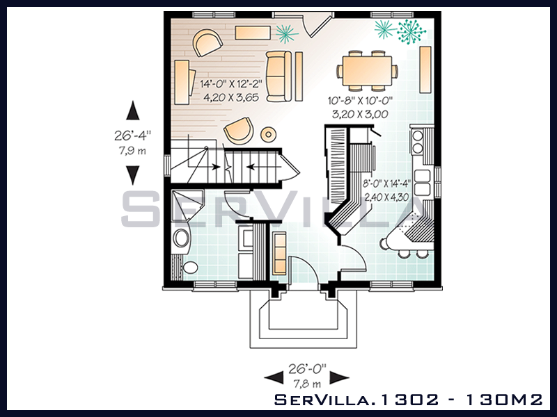 130 m2 Çelik Konstrüksiyon Villa Modeli 2