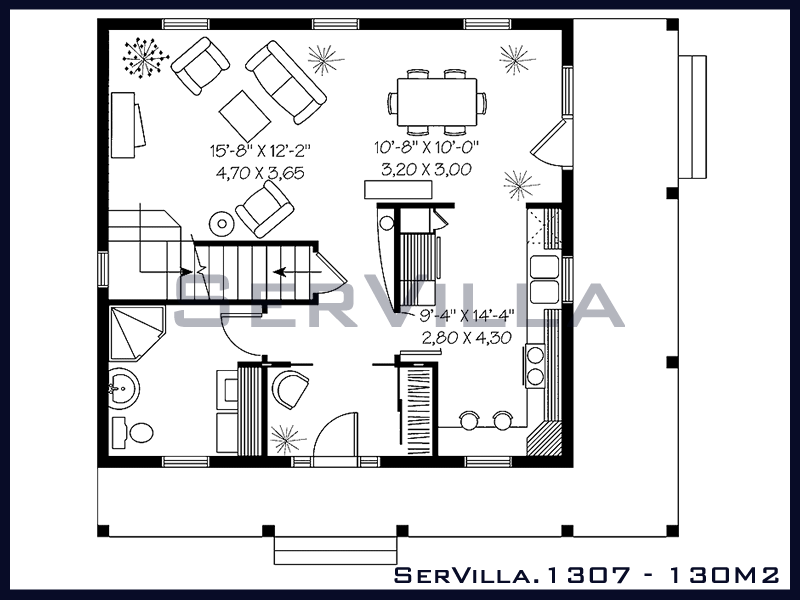 130 m2 Çelik Konstrüksiyon Villa Modeli 7