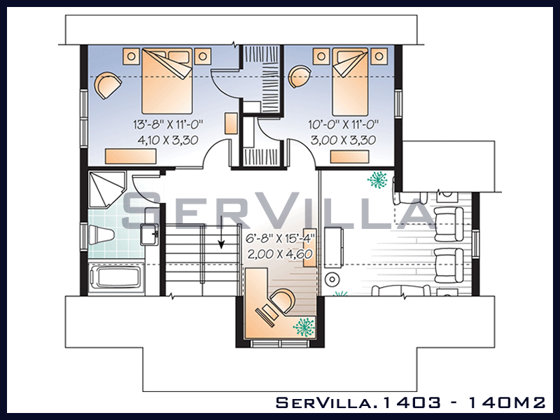 140 m2 Çelik Konstrüksiyon Villa Modeli 3