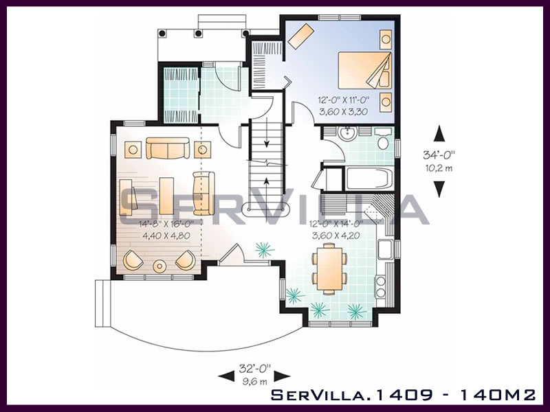 140 m2 Çelik Konstrüksiyon Villa Modeli 9