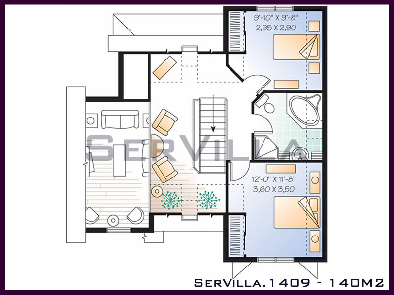 140 m2 Çelik Konstrüksiyon Villa Modeli 9