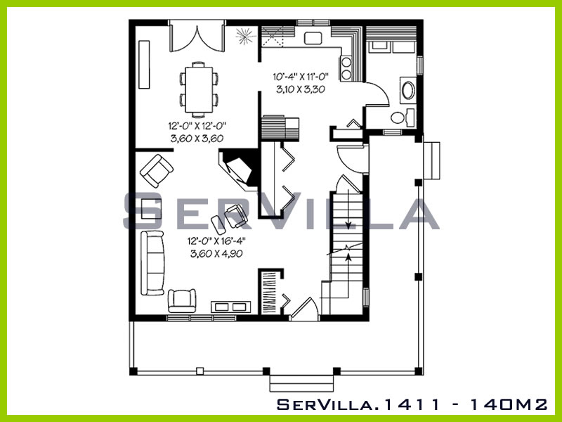 140 m2 Çelik Konstrüksiyon Villa Modeli 11