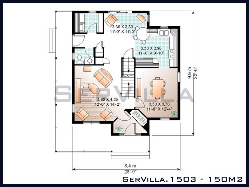 150 m2 Çelik Konstrüksiyon Villa Modeli 3