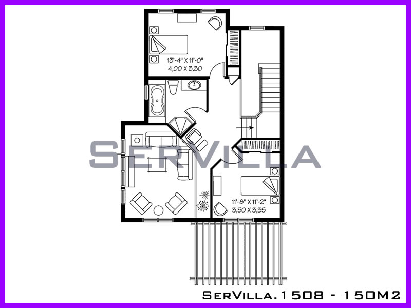 150 m2 Çelik Konstrüksiyon Villa Modeli 8