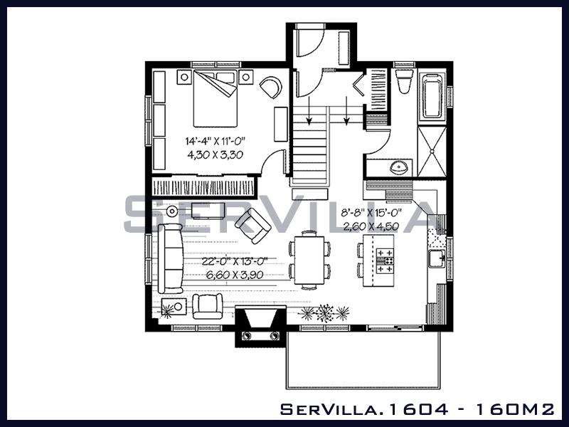 160 m2 Çelik Konstrüksiyon Villa Modeli 4