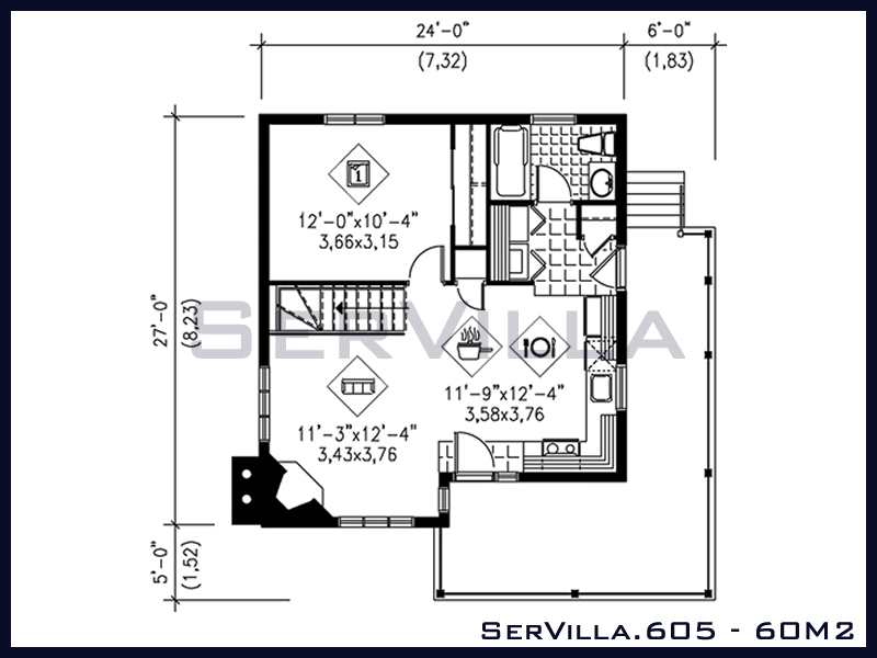 60 m2 Çelik Konstrüksiyon Villa Modeli 5