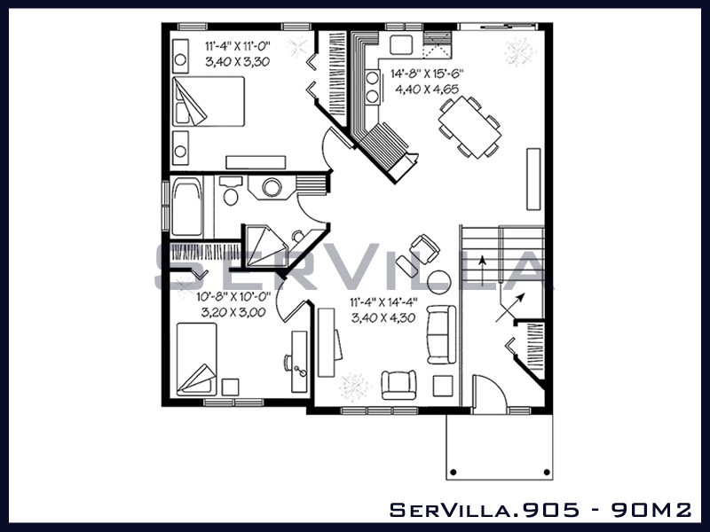 90 m2 Çelik Konstrüksiyon Villa Modeli 5